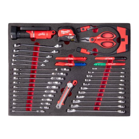 Module Toolguard™ clés, éclairage, coupe et mesure, 36 pièces - MILWAUKEE