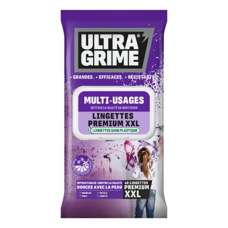 Lingettes Life multi-usages Pamplemousse XXL 38 x 25 cm, x40 - ULTRA GRIME