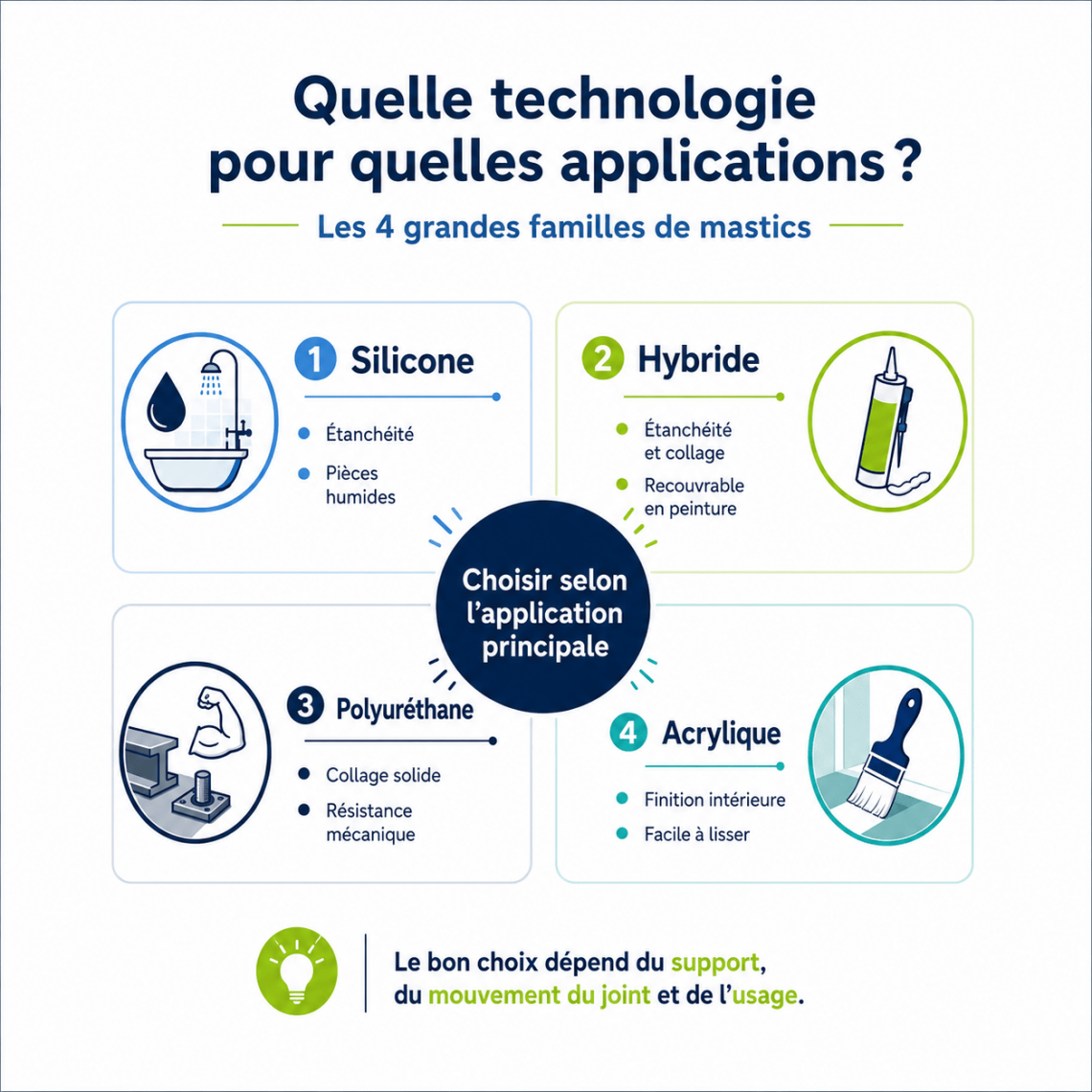 Application d'un mastic acrylique pour finition intérieure